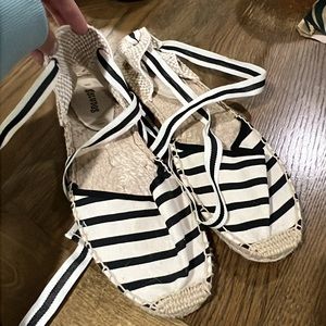Striped espadrilles never worn
